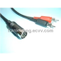 7 Pin DIN Cable to RCA Connector/RCA Cable