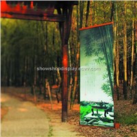 Bamboo roll up banner stand