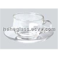 Clear Glass Dinner Set / Cup &amp;amp; Saucer