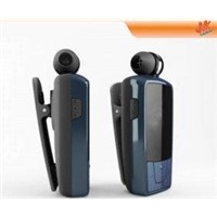 Clip type small Clear sound V2.1+ EDR Bluetooth Headset with Buzzer, retractable earpiece