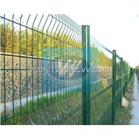 Framed welded wire mesh fence