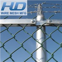 Galvanized and pvc coated chain link fence