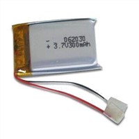Li-polymer Battery Pack with 1C Discharging Current and 300mAh Nominal Capacity, for Bluetooth