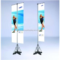 Outdoor flag banner stand