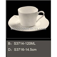 Porcelain / Ceramic Coffee Cup and Saucer Set