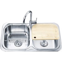 Rectangular symmetry double bowl sink