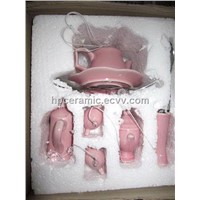 Red Glazed Teapot Shape Ceramic Wind Chime