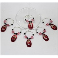 Red Round beads Iron Wine Charm