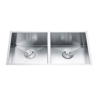 Stainless steel kitchen sink handcraft double bowl's sink