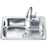 Stainless steel kitchen sink, top mount single basin OA-7246A