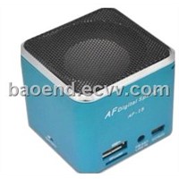 free shipping silver Original MINI Speaker System built in battery support FM radio TF Card