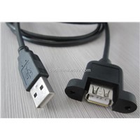 Male to Female USB Extension Cable with Screw/Braket