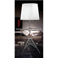 modern floor lamp with fabric lampshade