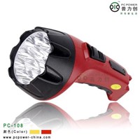 plastic LED rechargeable flashlight torch lite PC-107