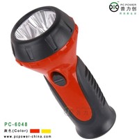 plastic LED rechargeable flashlight torch lite PC-6048