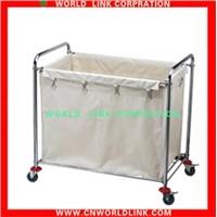 wheeled stainless steel linen cart