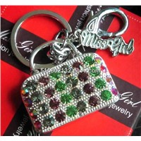 rhinestone keychain, handbag accessories , keychain , metal craft