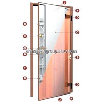 Italian Style Steel Wood Armored Security Door (IT-FLAT)