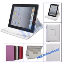 360 Degree Rotating Leather Case for iPad 2 (White)