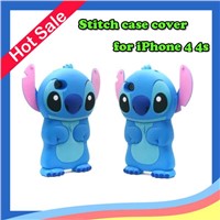 3D Stitch Movable Ear Flip Hard Back Case Cover Skin f Apple iPhone 4S 4G