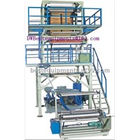 3-layer co-extrusion film blowing machine,2 blown film extruders,3 hoppers, PE film machine
