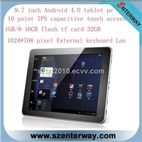 9.7 inch Android Tablet pc Dual camera 10 point IPS screen 1024*768<EW-97A>