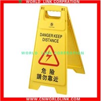 A shape wet floor sigh car caution sign