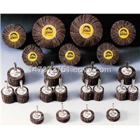 Abrasive flap wheels with shafts