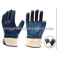 Cotton Jersey Liner with Nitrile Safety Working Gloves
