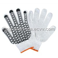 Cotton String Knit Work Gloves with PVC dots
