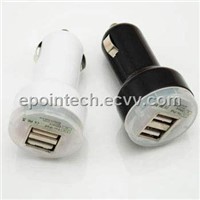 Dual USB ports in-car charger for cell phones &amp;amp; laptop computer