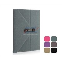 Envelope Button Clip PU leather case pouch for ipad 2 Army Green