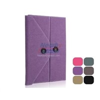 Envelope Button Clip PU leather case pouch for ipad 2 Purple
