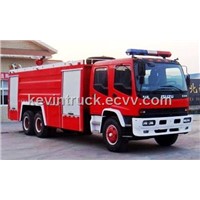 Isuzu double axle foam fire truck
