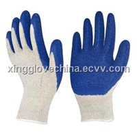 Knitted cotton liner with Latex Glove rubber safety glove