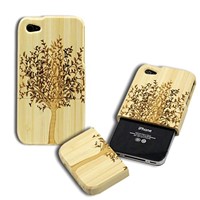 Laser Engraving White Bamboo Case for iPhone 4/ 4S