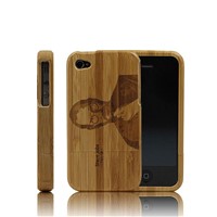 Laser Engraving White Bamboo Case for iPhone 4/4S