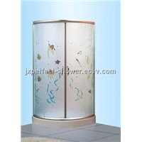 Ocean pattern tempered glass shower enclosure (ZY-JC02)