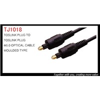 Optical Fiber Toslink Cable With Metal Hood