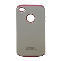 PC+Silicon Mobile Phone Case for iPhone 4S, Bright Color, Match Color as You Like