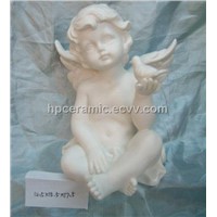 Porcelain Angel Figurine Holding Pigeon