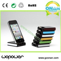 Portable battery charger for iPhone/iPod with a desktop stand function