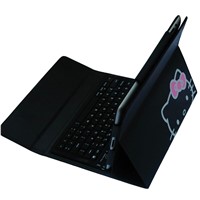 Silicone Bluetooth Keyboard and Leather Case for iPad