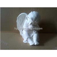 Sitting Thinking Porcelain Angel Figurines - Porcelain Figure