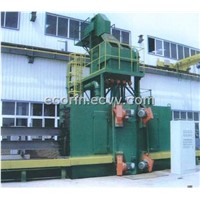 Through type shot blasting machine for steel work