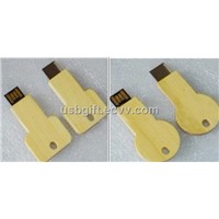 bamboo key shape usb disk, key usb drive, ECO-friendly usb thumb drive