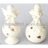 ceramic angel  candle holder