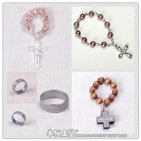finger rosary,rosary ring,fashion rosary accessory,metal rosay ring,rosary with cross