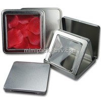 higned square gift tin cans