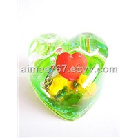 love heart liquid crystal snow globe